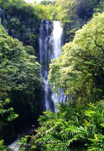 Waterfall on Road to Hana in Kauai